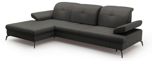 ROHOVÁ SEDAČKA, textil, kůže, antracitová Sit & More - Sedací soupravy, Online Only