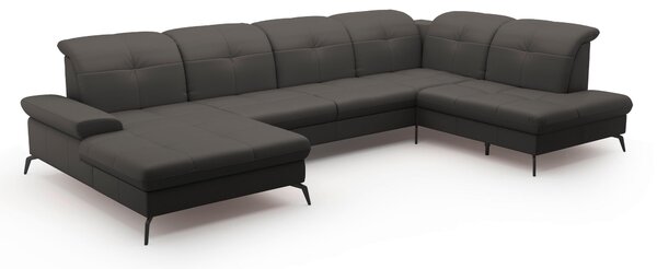 SEDACÍ SOUPRAVA, textil, kůže, antracitová Sit & More - Sedací soupravy, Online Only