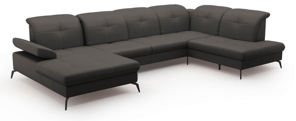 SEDACÍ SOUPRAVA, textil, kůže, antracitová Sit & More - Sedací soupravy, Online Only