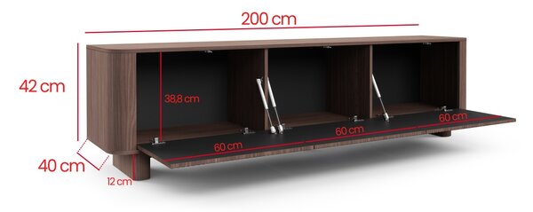 TV stolek Trenza 200 cm - Ořech