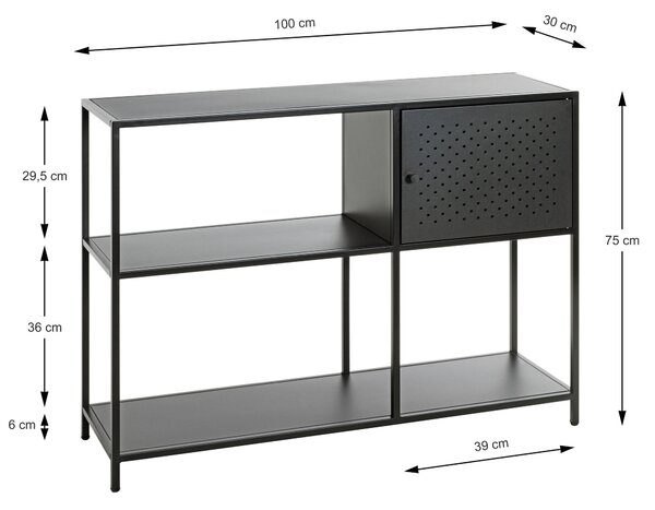 REGÁL, černá, ocel, 100/75/30 cm - Online Only regály & police, Online Only