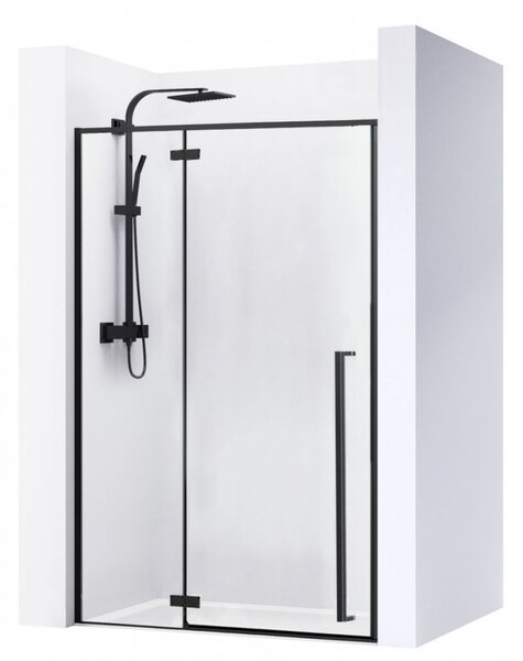 Rea - Sprchové dveře Fargo - černá/transparentní - 110x195 cm L/P