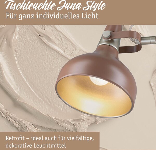 PAULMANN Stolní lampa Juna Style E14 max. 20W nugátová kov