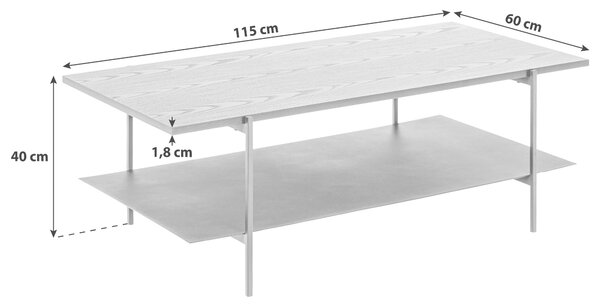KONFERENČNÍ STOLEK, černá, kov, kompozitní dřevo, 115/60/40 cm - Konferenční stolky, Online Only