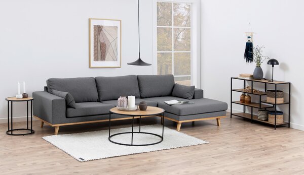 ODKLÁDACÍ STOLEK, černá, divoký dub, kompozitní dřevo, 40/40/50 cm - Online Only konferenční stolky, Online Only