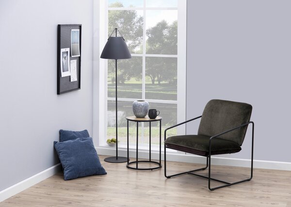 ODKLÁDACÍ STOLEK, černá, divoký dub, kompozitní dřevo, 40/40/50 cm - Online Only konferenční stolky, Online Only