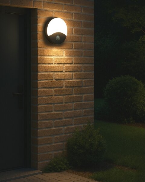 LED Venkovní nástěnné svítidlo se senzorem pohybu LED/18W/230V IP44 antracit