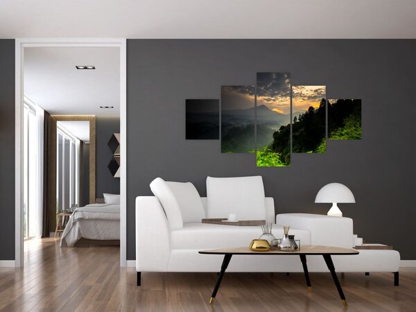 Obraz - zelená horská krajina (125x70 cm)