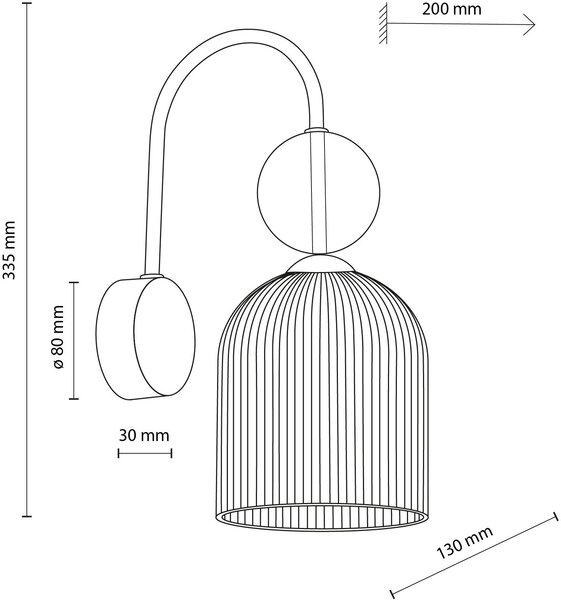 TK Lighting Sophia Green Cognac nástěnné svítidlo 1x10 W zelená-hnědá 11143