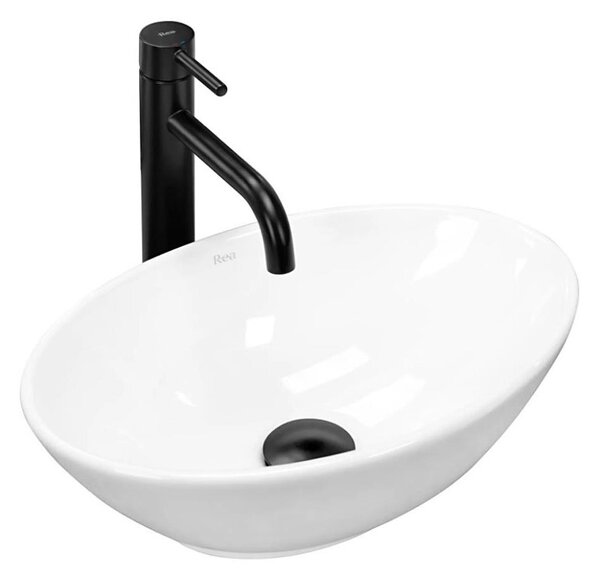 REA-U5804 - Umyvadlo na desku PAMELA MINI 26,5x40 cm keramika/lesklá bílá