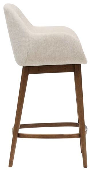 Béžová barová židle Kave Home Konna 65 cm s tmavou podnoží