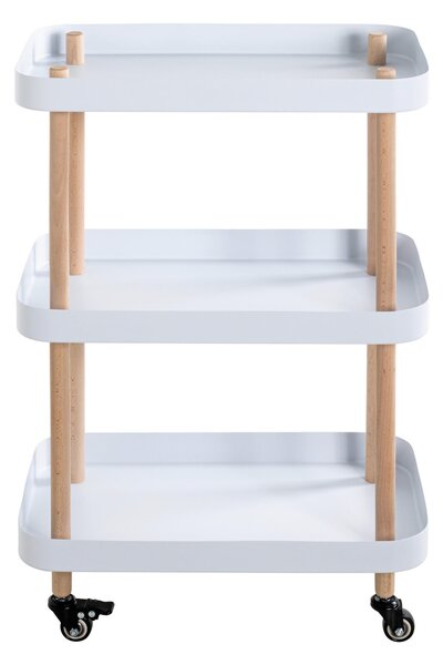 SERVÍROVACÍ VOZÍK, přírodní barvy, bílá, barvy buku, 50/30/76 cm - Barové vozíky, Online Only