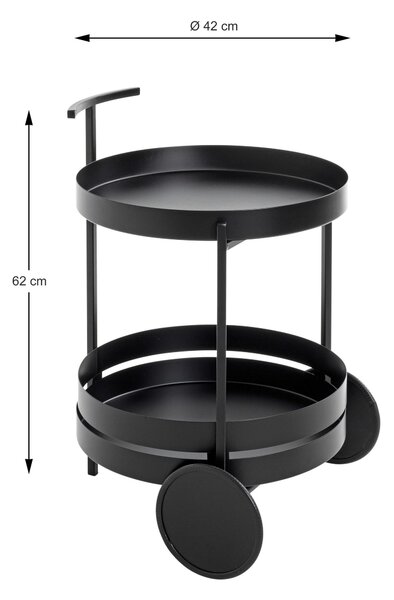 SERVÍROVACÍ VOZÍK, černá, 42/42/61 cm - Barové vozíky, Online Only