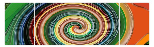Abstraktní obraz - barevná spirála (170x50 cm)