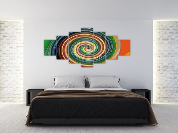 Abstraktní obraz - barevná spirála (210x100 cm)