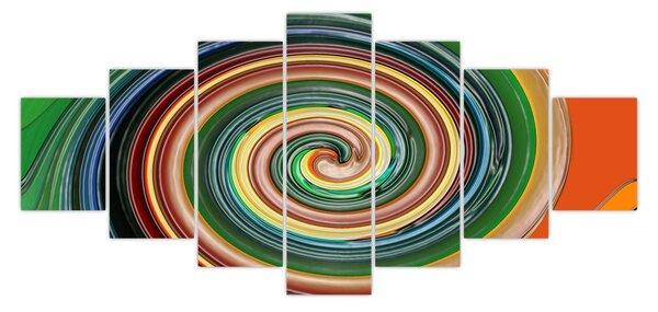 Abstraktní obraz - barevná spirála (210x100 cm)