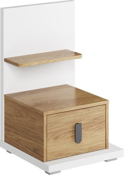 Casarredo - Komfort nábytek Noční stolek SOMAS 08P 1S, pravý, bílá/ořech natural