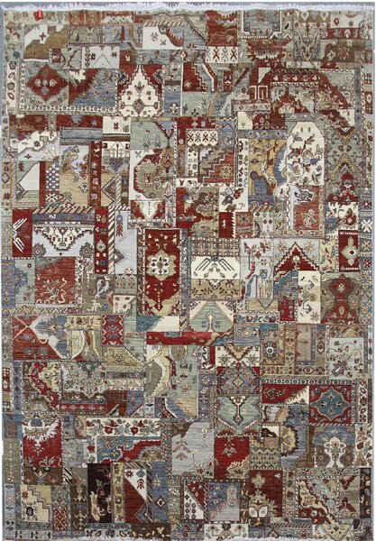 Diamond Carpets koberce Ručně vázaný kusový koberec Diamond DC-PATCH RED MULTI ROZMĚR: 305x425