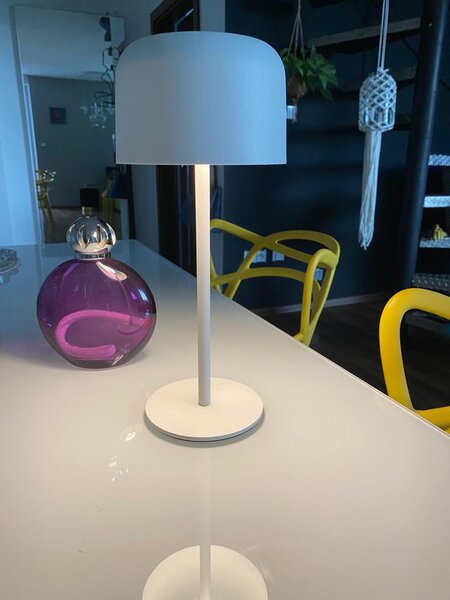 Venkovní solární LED stolní lampička Immax CARO bílá 4W 150lm, teplá bílá 3000K