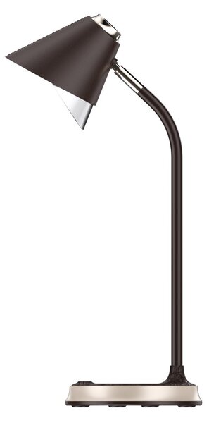 LED stolní lampička Immax FINCH s Qi nabíjením hnědá +zlaté prvky