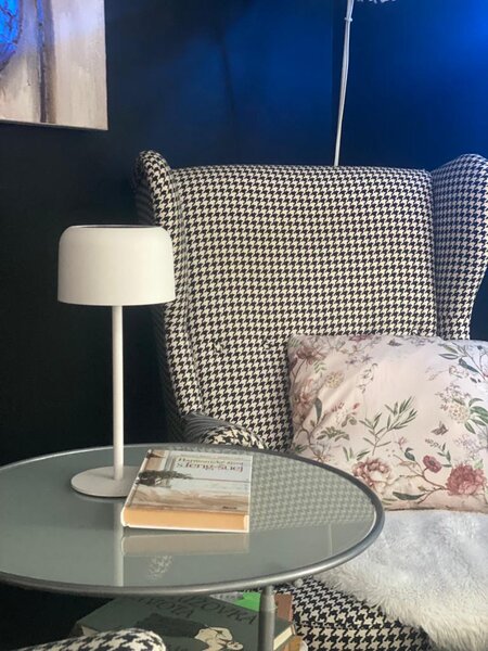 Venkovní solární LED stolní lampička Immax CARO bílá 4W 150lm, teplá bílá 3000K