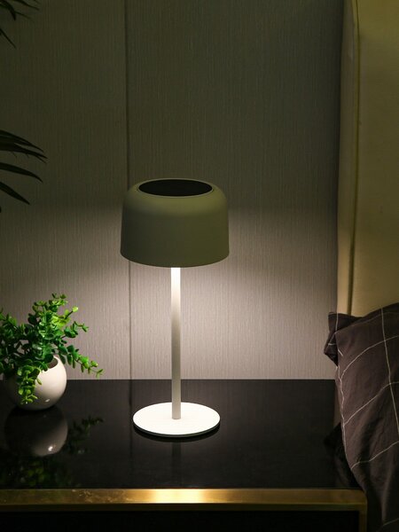 Venkovní solární LED stolní lampička Immax CARO bílá 4W 150lm, teplá bílá 3000K