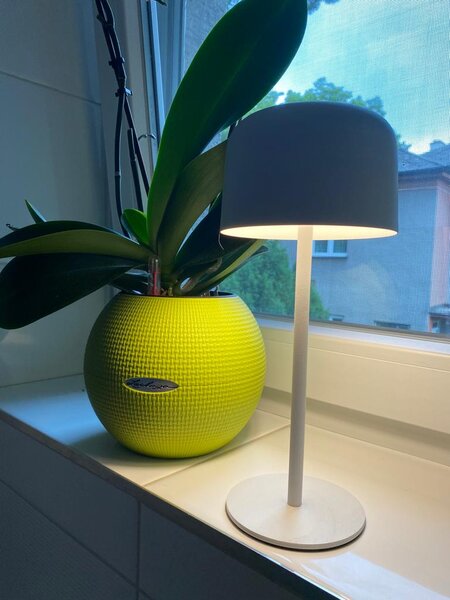 Venkovní solární LED stolní lampička Immax CARO bílá 4W 150lm, teplá bílá 3000K