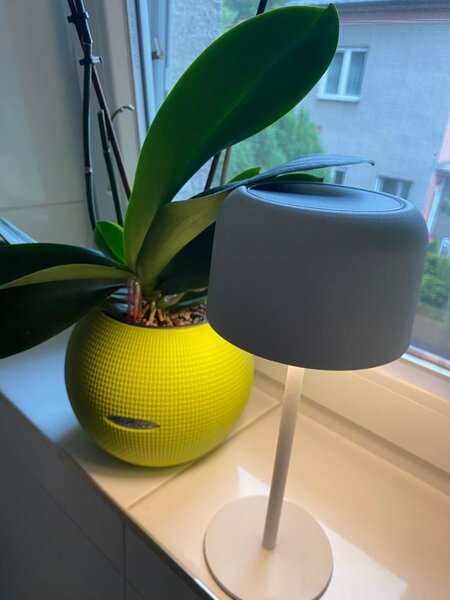 Venkovní solární LED stolní lampička Immax CARO bílá 4W 150lm, teplá bílá 3000K
