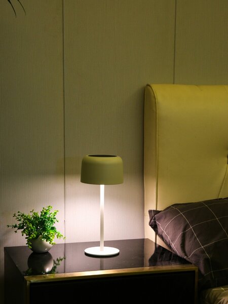 Venkovní solární LED stolní lampička Immax CARO bílá 4W 150lm, teplá bílá 3000K