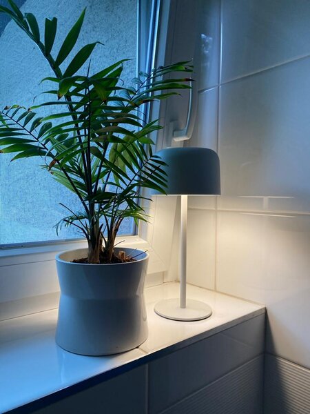 Venkovní solární LED stolní lampička Immax CARO bílá 4W 150lm, teplá bílá 3000K