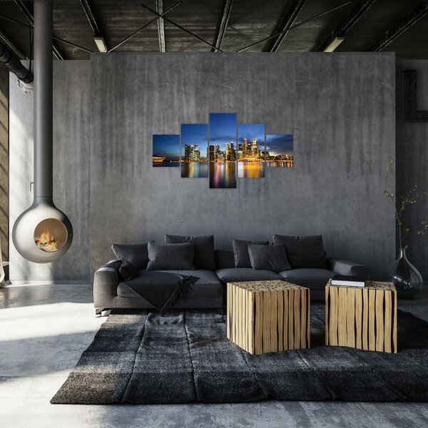 Obraz nočního města (125x70 cm)