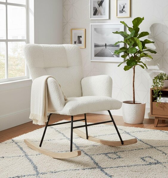 HOUPACÍ ŽIDLE, textil, bílá P & B - Křesla klasická, Online Only