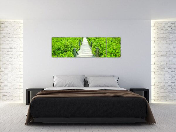 Obraz - dřevěný chodník (170x50 cm)