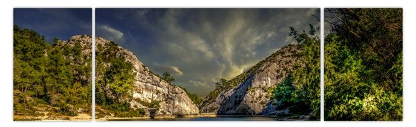 Obraz krajiny s jezerem (170x50 cm)