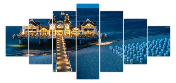 Obraz - hotel na pláži (210x100 cm)