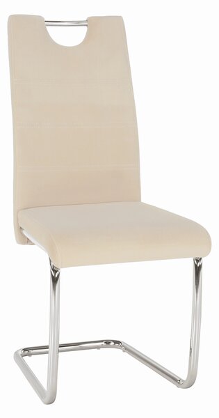 Jídelní židle, béžová Dulux Velvet látka, ABIRA NEW