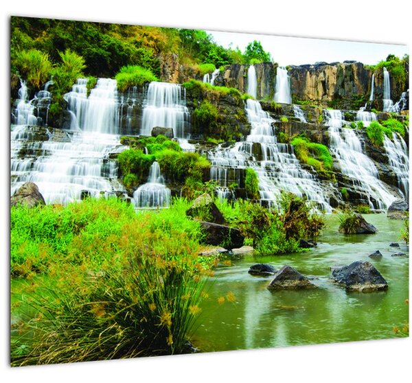Obraz - vodopády se zelení (70x50 cm)