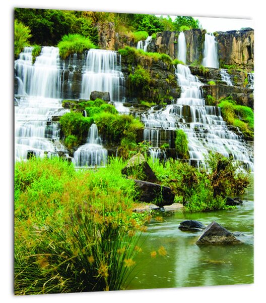 Obraz - vodopády se zelení (30x30 cm)