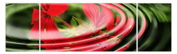 Abstraktní obraz - květy ve vlnách (170x50 cm)