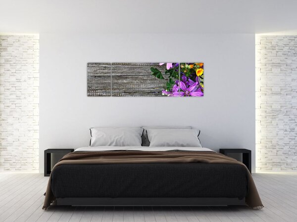 Obraz - luční květiny (170x50 cm)