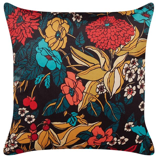 Dekorativní polštář PROTEA Umělý samet 45 x 45 cm Pestrá Květinový vzor