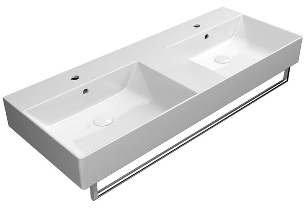 GSI GSI, KUBE X keramické dvojumyvadlo 120x47 cm, bílá ExtraGlasse, 9425111