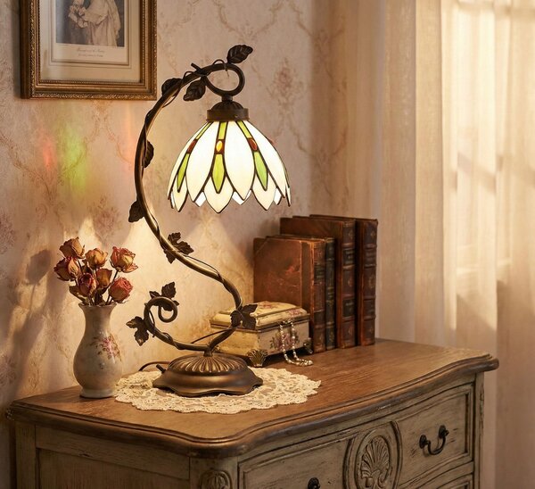 Stolní lampa Tiffany Estrella - Ø 18x53 cm E14/max 1x25W - Clayre & Eef