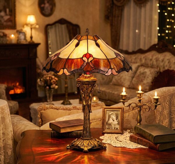 Stolní lampa Tiffany - Ø 40*53 cm - Clayre & Eef