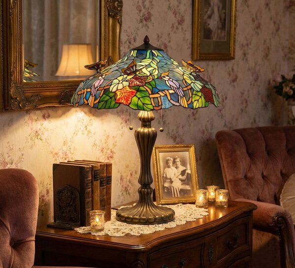 Stolní lampa Tiffany Butterfly - Ø 52*65 cm - Clayre & Eef