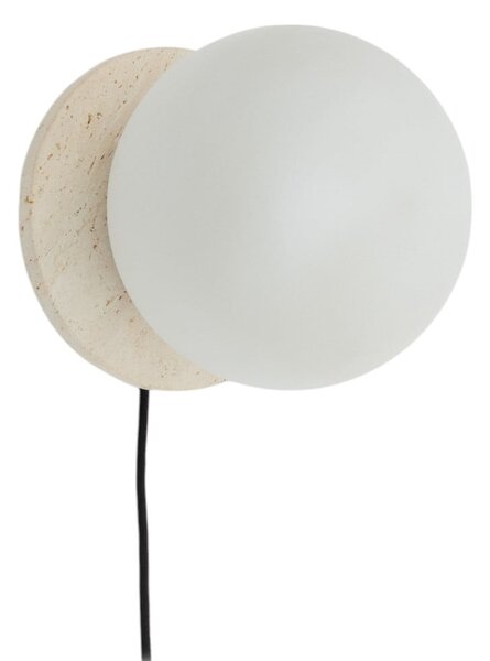 Bílé/krémové mramorové nástěnné svítidlo ø 20 cm Malachi – Kave Home