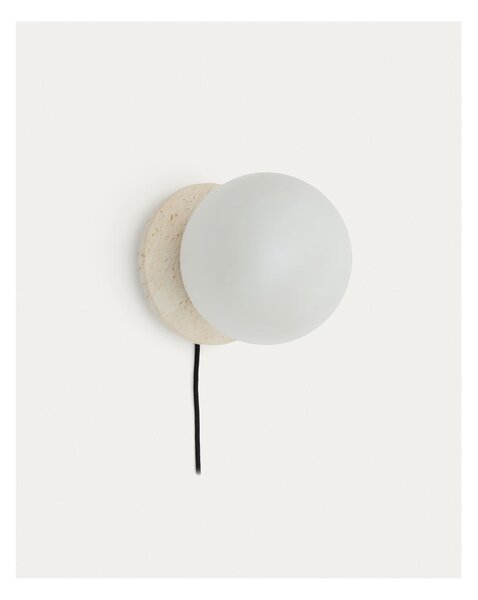 Bílé/krémové mramorové nástěnné svítidlo ø 20 cm Malachi – Kave Home