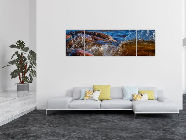 Detailní obraz - voda mezi kameny (170x50 cm)
