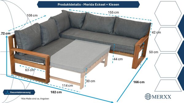 ZAHRADNÍ SEDACÍ SOUPRAVA dřevo Gardenson - Online Only zahradní nábytek, Online Only