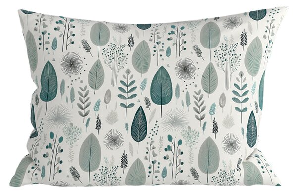 Polybavlněný povlak na polštář LEAFBIRD POLY 50x70 cm, bílo-zelený